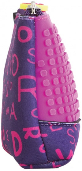 etui met siliconen zijkant en pixels 20 cm paars