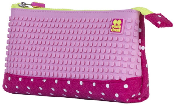 etui met siliconen zijkant en pixels 20 cm roze