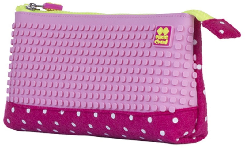 etui met siliconen zijkant en pixels 20 cm roze