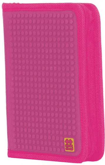 etui met siliconen zijkant en pixels fuchsia 19 cm