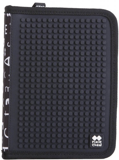 etui met siliconen zijkant en pixels zwart 19 cm