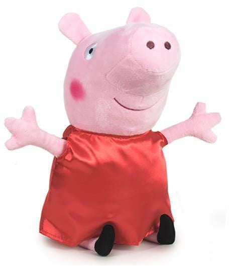 knuffel Happy Peppa Pig junior 30 cm polyester rood