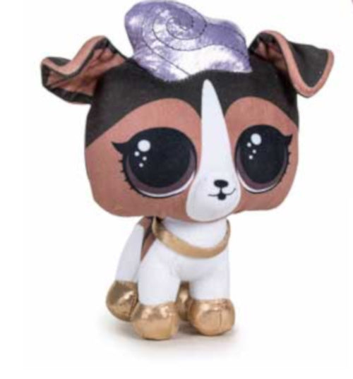 knuffel LOL Pet junior 18 cm polyester zilver/wit
