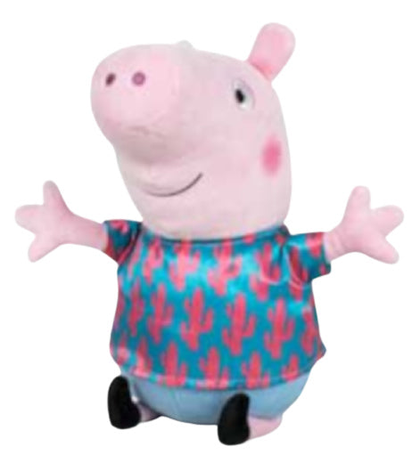 knuffel Peppa Pig junior 31 cm polyester blauw/roze