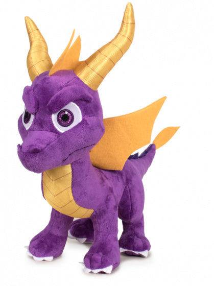 knuffel Spyro junior 30 cm polyester paars/geel