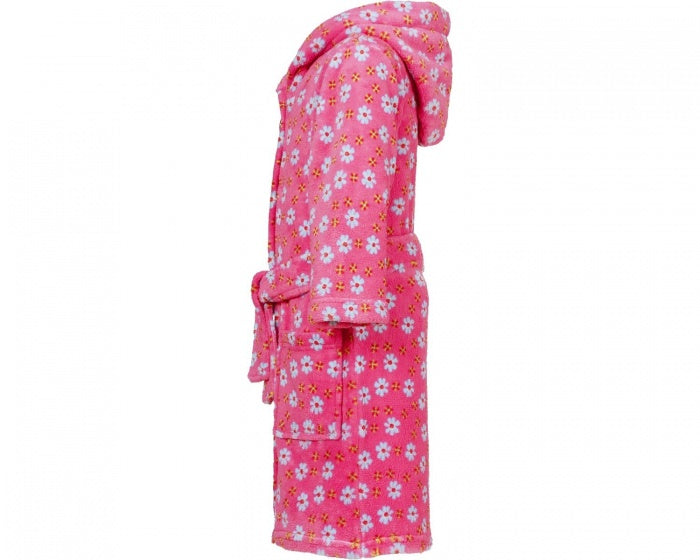 badjas bloemen meisjes roze maat 98/104