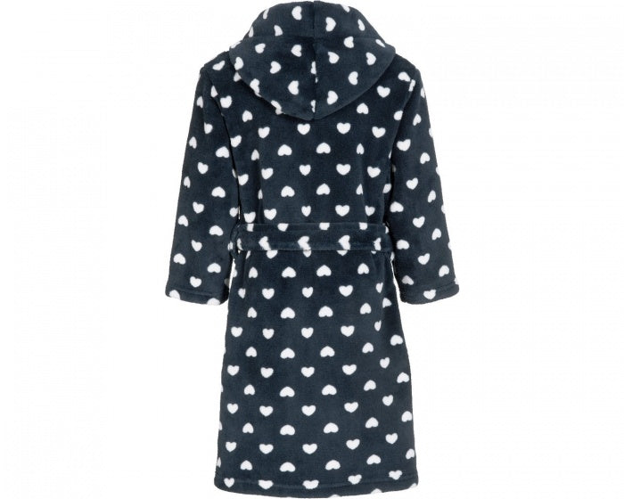 badjas hartjes junior blauw/wit maat 98/104