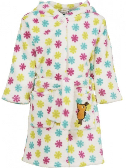 badjas Muis meisjes fleece wit/roze/mint maat 134/140