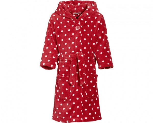 badjas stippen junior rood maat 122/128