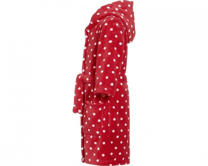 badjas stippen junior rood maat 122/128