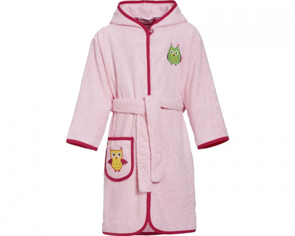 badjas uilen roze junior maat 86/92