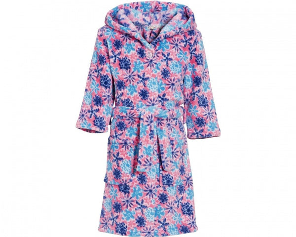 badjas viooltjes meisjes roze/blauw/wit maat 98/104