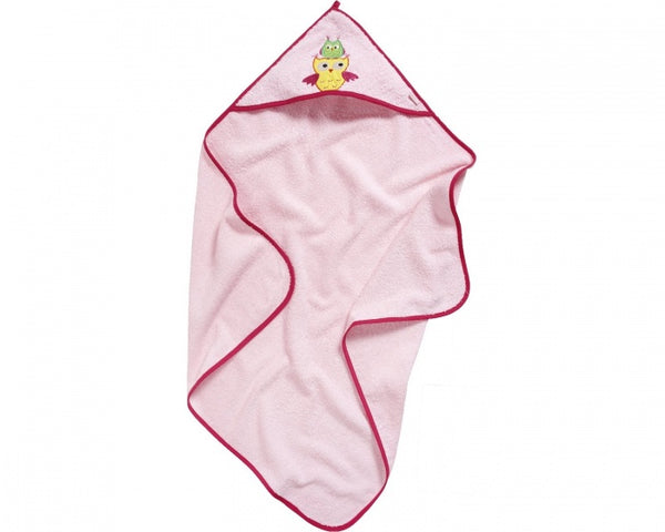 badponcho uilen roze junior maat S