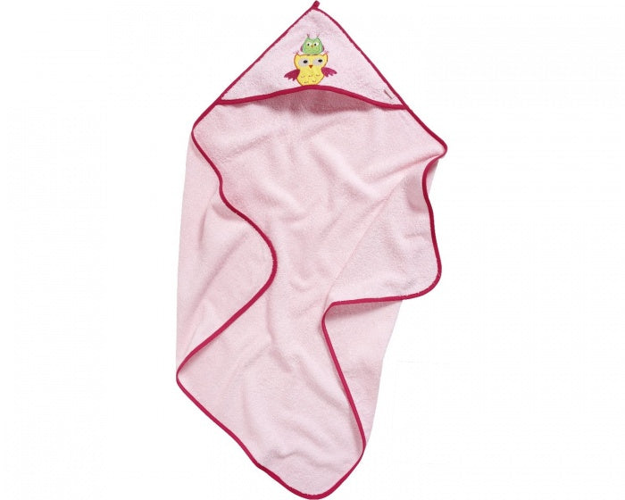 badponcho uilen roze junior maat S