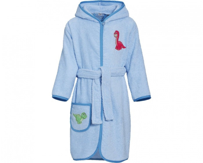 Dino badjas lichtblauw junior maat 74/80