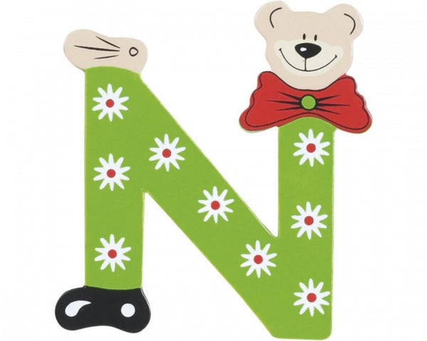 letter N beer hout 10 cm