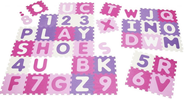 vloerpuzzel junior 30 cm roze foam 36-delig