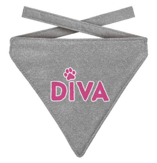 Plenty Gifts Bandana Hond Glitter Zilvergrijs 12-16 CM