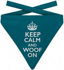 Plenty Gifts Bandana Hond Keep Calm And Woof On Petrol Blauw 14-18 CM