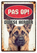 Plenty Gifts Waakbord Blik Duitse Herder 15X21 CM