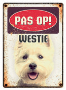 PLENTY GIFTS WAAKBORD BLIK WESTIE 15X21 CM