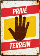 Plenty Gifts Waakbord Blik Prive Terrein 21X15 CM