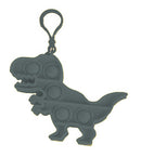 sleutelhanger Fidget Dino 8 cm siliconen zwart