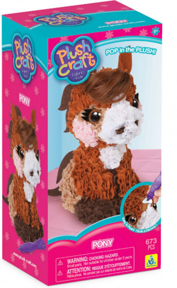 knutselset Pony 25,5 cm textiel bruin 673-delig