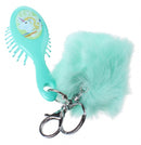 haarborstel en pom-pom sleutelhanger eenhoorn 12 cm groen