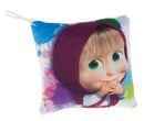 mini kussen met lus Masha en de beer 13 cm blauw