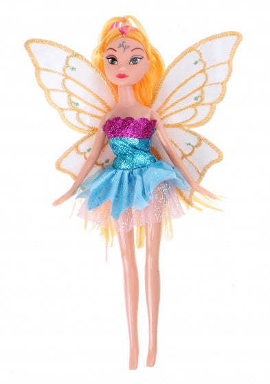 tienerpop fee 23 cm geel/lichtblauw