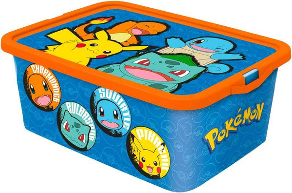 opbergbox junior 13 liter blauw/oranje