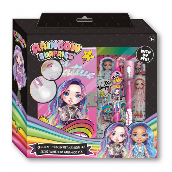 dagboekset met UV pen Rainbow Surprise junior roze