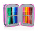 etui meisjes 20 x 13 x 6,5 cm polyester roze 9-delig