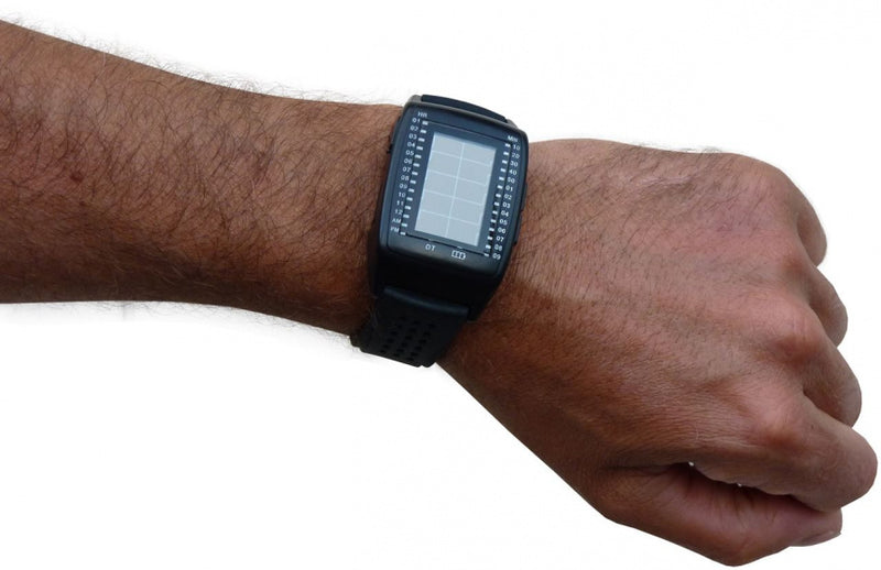 horloge met powerbank 27 x 4 cm siliconen zwart