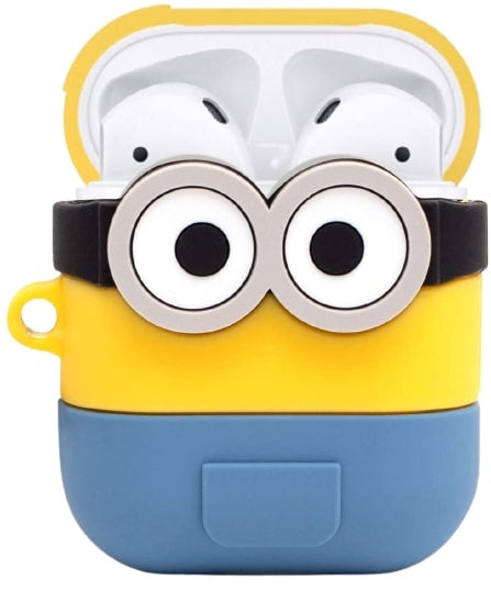 hoes Airpods 12 x 12 cm siliconen geel/blauw