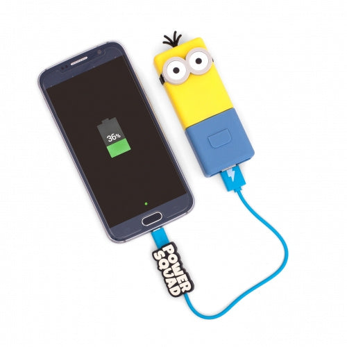 powerbank Minions Kevin 12 cm geel/blauw 2-delig