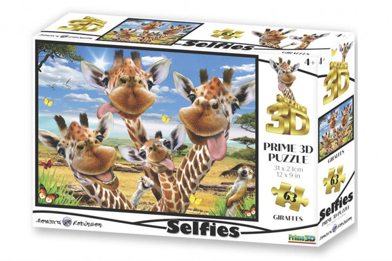 puzzel Selfie Giraffe karton 63-delig