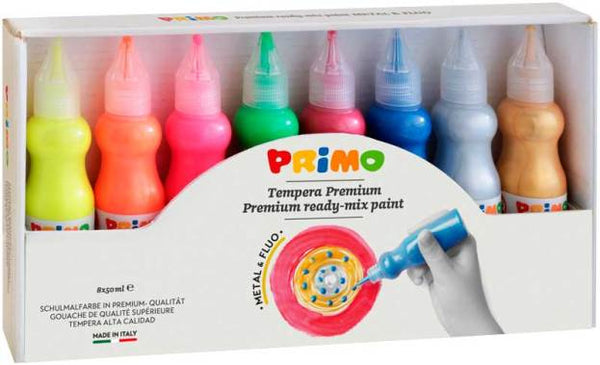 plakkaatverfset Tempera junior metallic/fluor 8 x 50 ml