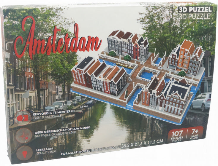 3D-puzzel Amsterdam 35,2 cm karton bruin 107 stukjes