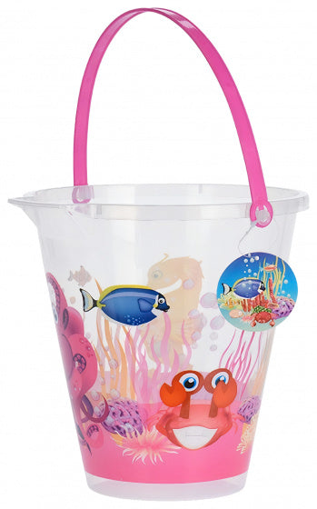 strandemmer 20 x 21 cm transparant/roze