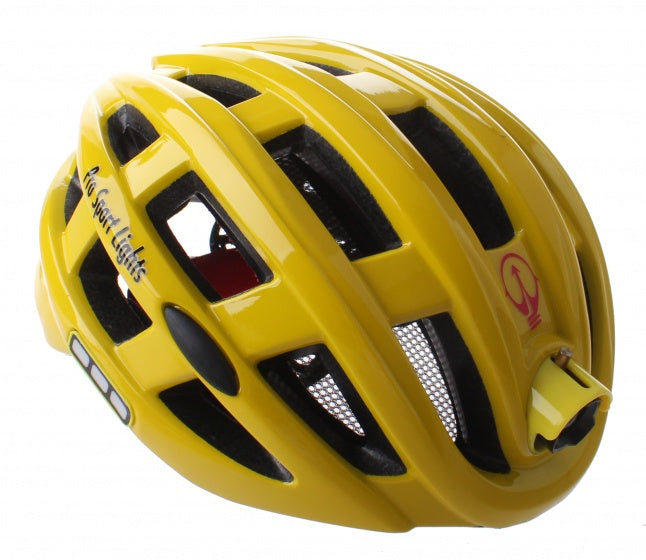 fietshelm met verlichting unisex geel mt 49-59