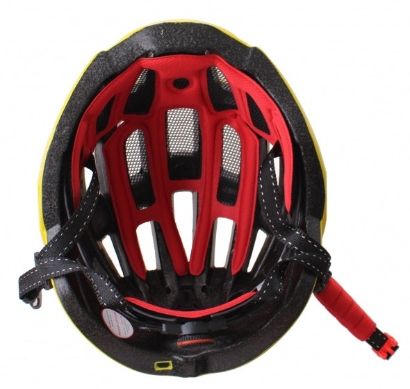 fietshelm met verlichting unisex geel mt 49-59