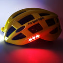 fietshelm met verlichting unisex geel mt 49-59
