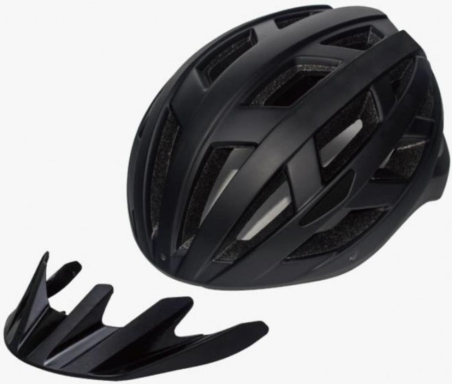 fietshelm met verlichting unisex matzwart maat L