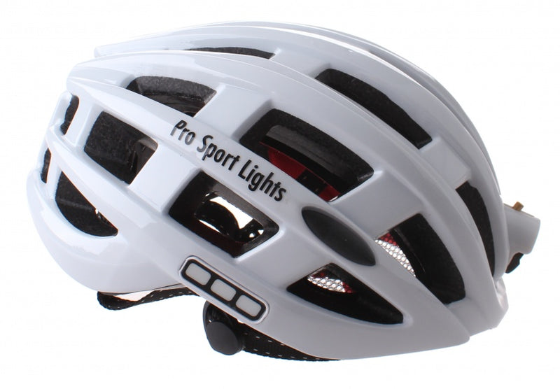 fietshelm met verlichting unisex wit mt 49-59