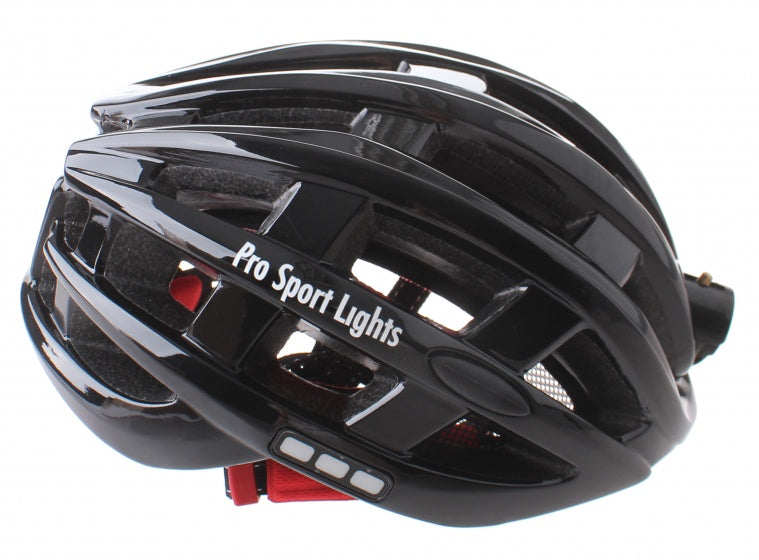 fietshelm met verlichting unisex zwart mt 49-59