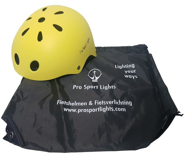 fietshelm junior polystyreen geel maat M