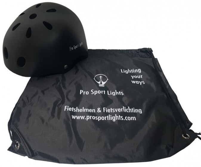 fietshelm junior polystyreen zwart maat M