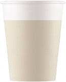 bekers 200 ml 8 cm karton beige/wit 8 stuks